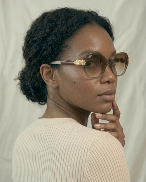 Elegant Brown Gradient Oversized Sunglasses for Women