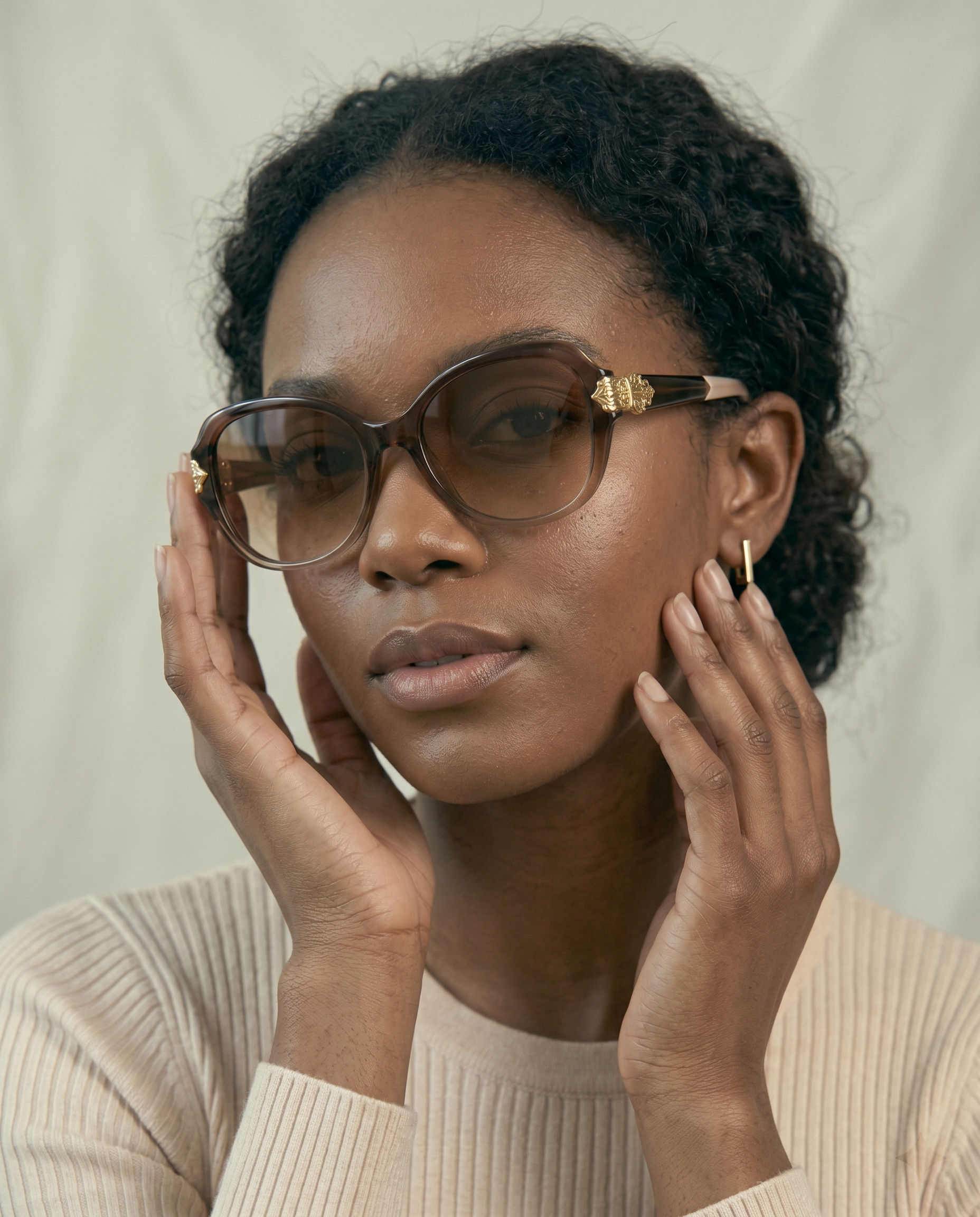 Elegant Brown Gradient Oversized Sunglasses for Women